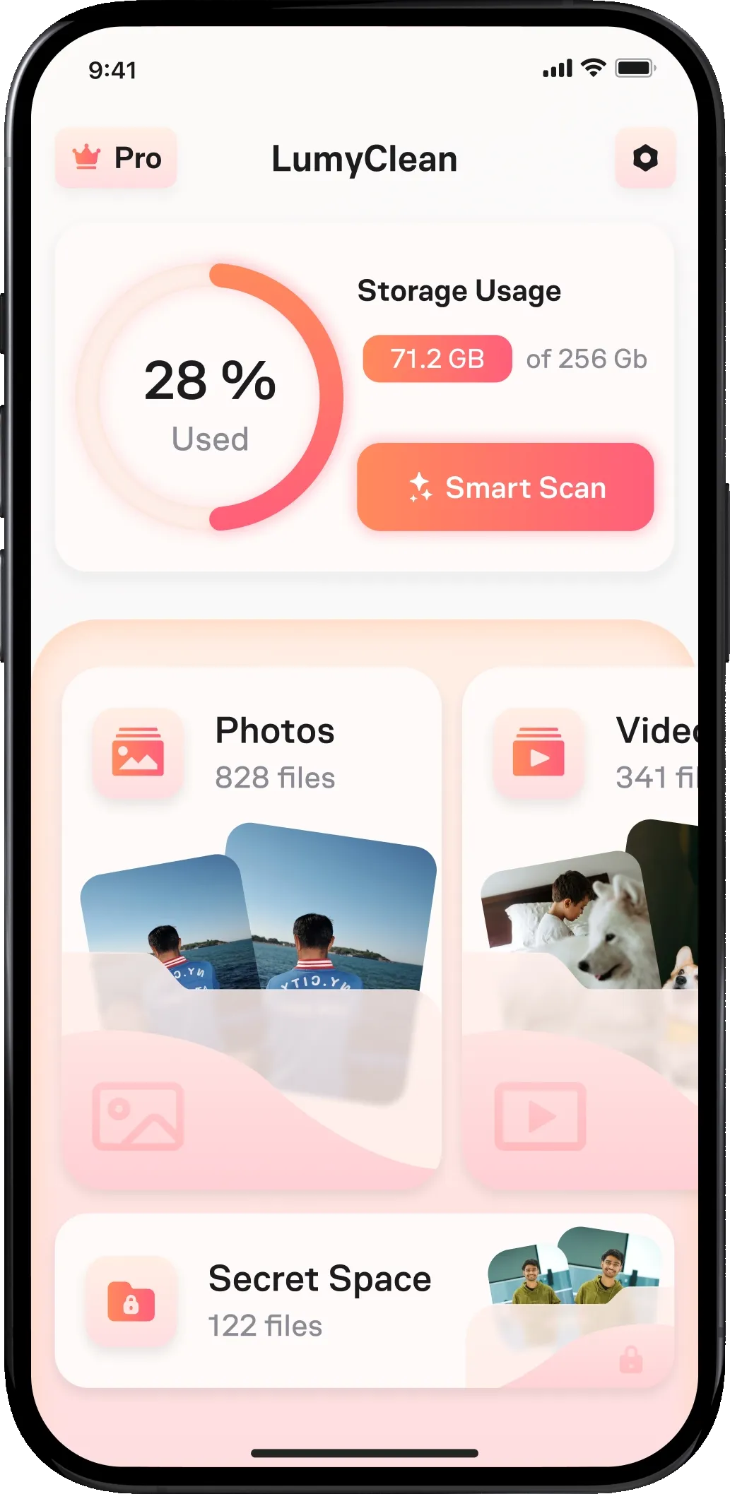 LumyClean storage overview